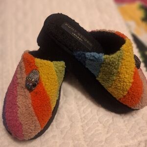 Kurt Geiger Multicolor Sherpa Slip-On Platform Slippers